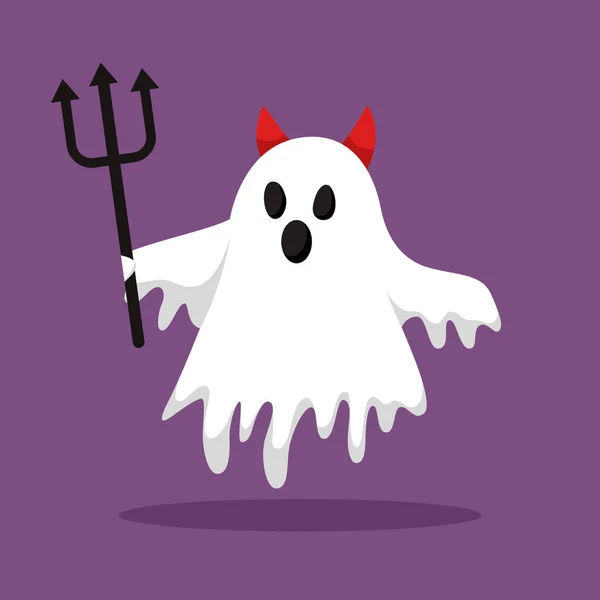 Halloween Ghost Character Design Illustration — Stock Vector