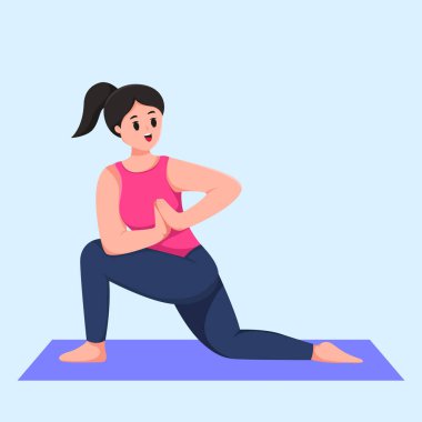 Yoga Uygulama Karakter Tasarımı Çizimi
