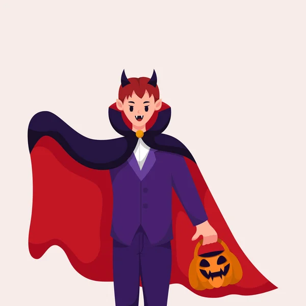 Dracula Ilustracją Postaci Dyni — Wektor stockowy