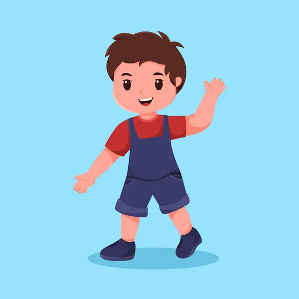 Cute Boy Cartoon Character Illustration — Stock Vector