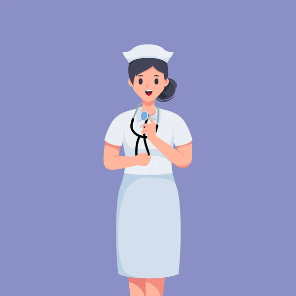 Enfermera Diseño Carácter Ilustración — Archivo Imágenes Vectoriales