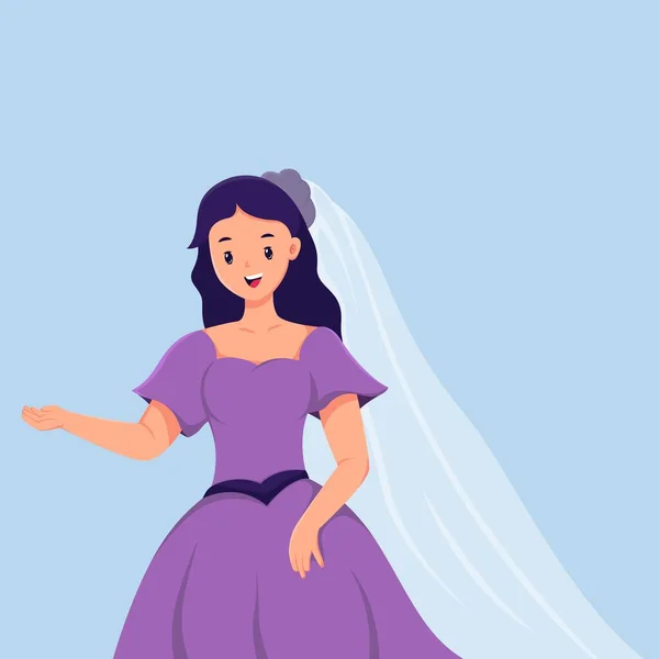 Piękne Wedding Character Design Ilustracja — Wektor stockowy