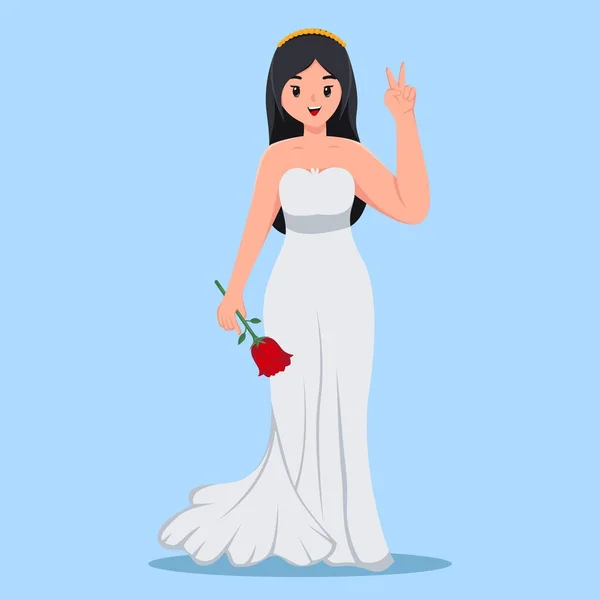 Piękne Wedding Character Design Ilustracja — Wektor stockowy