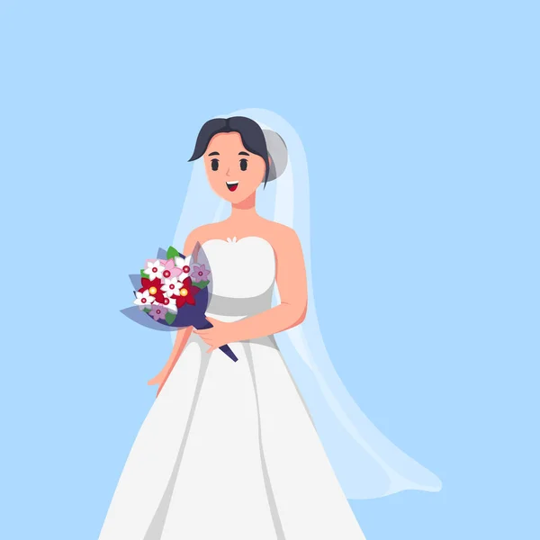 Skönhet Brud Bröllop Karaktär Design Illustration — Stock vektor