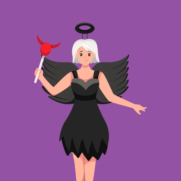 Women Halloween Costume Character Illustration — Stock Vector