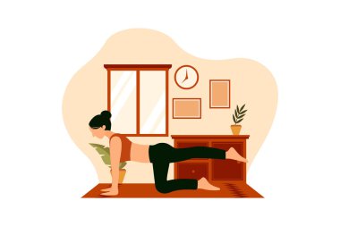 Kapalı Yoga Düz Tasarım Çizimi