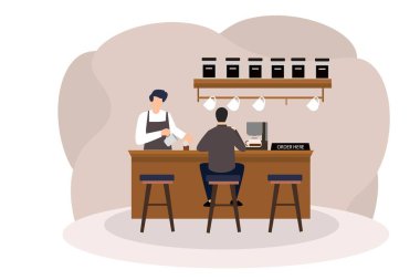 Cafe Düz Çizim Tasarımı