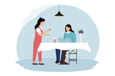 Cafe Düz Çizim Tasarımı