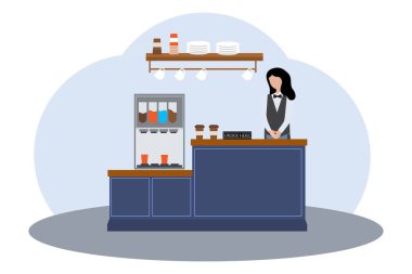 Cafe Düz Çizim Tasarımı