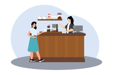 Cafe Düz Çizim Tasarımı