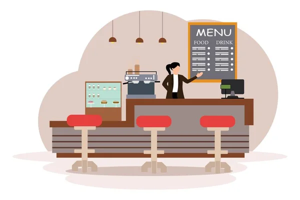 stock vector Cafe Flat Illustration Design