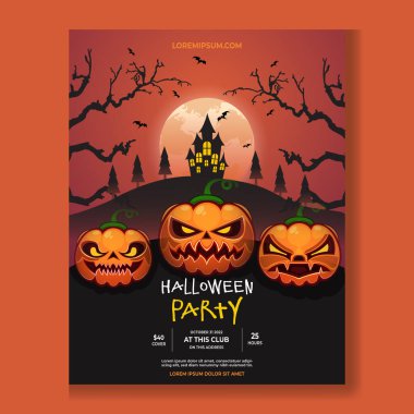 Halloween gece parti poster tasarımı