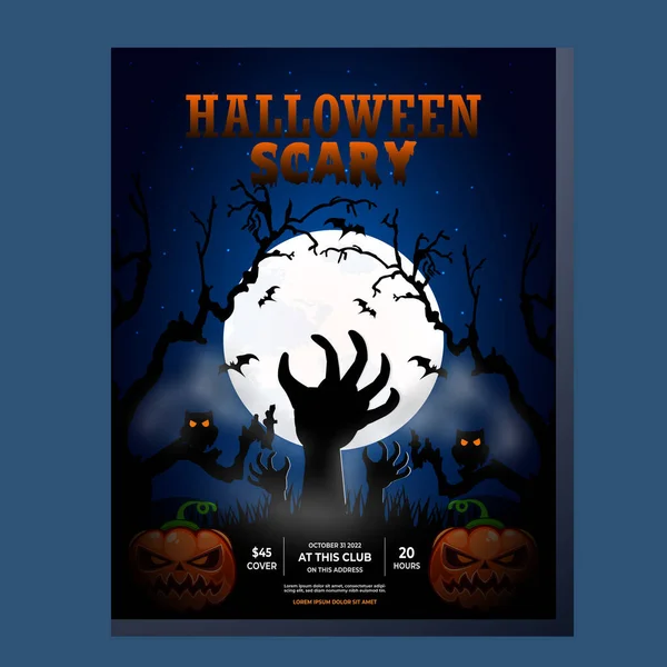 Страшный Плакат Хэллоуин — стоковый вектор