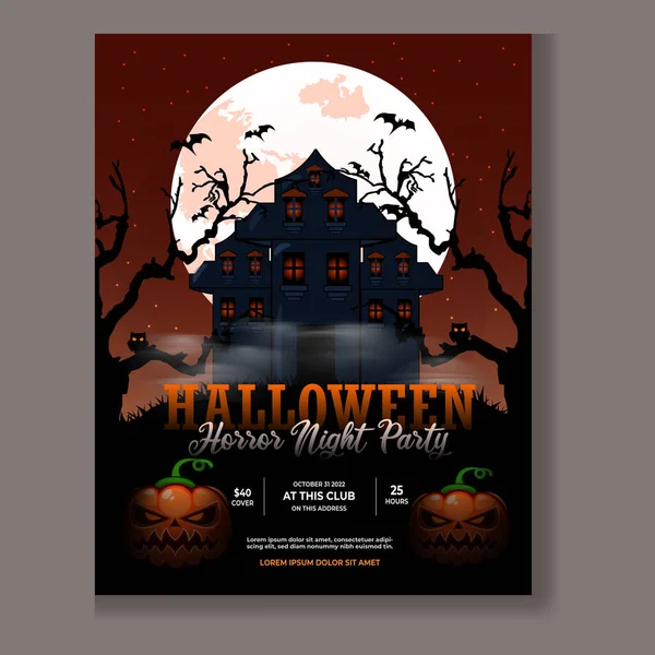 stock vector Halloween Horror Night Party Poster Design