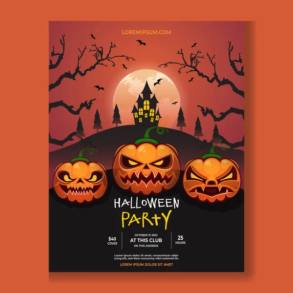 Halloween Nuit Fête Poster Design — Image vectorielle