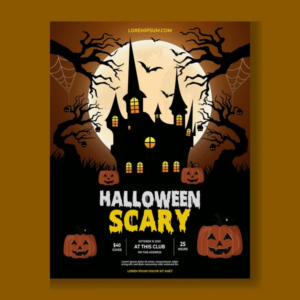 Halloween Przerażający Projekt Plakatu — Wektor stockowy