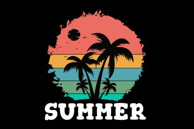 Yaz retro klasik manzara tasarımı