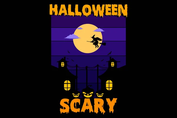 Halloween Ijesztő Tájtervezés — Stock Vector