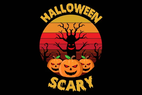 Halloween Ijesztő Sütőtök Tájtervezés — Stock Vector