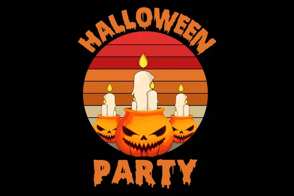 Fête Halloween Avec Conception Paysage Citrouille — Image vectorielle