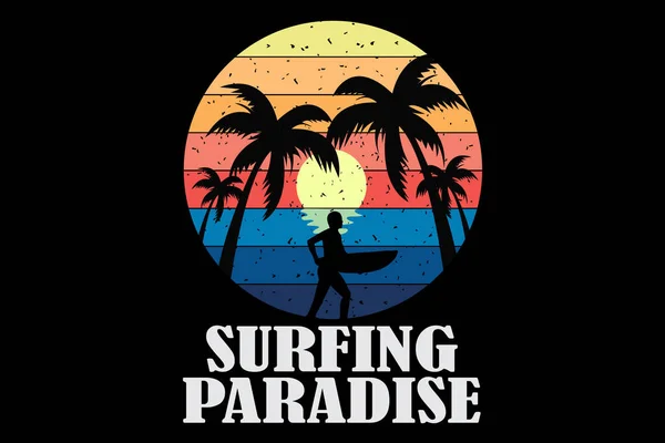 Surf Paradise Landscape Design — Vetor de Stock