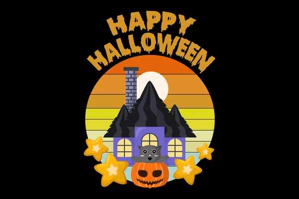 Feliz Diseño Paisaje Halloween — Vector de stock