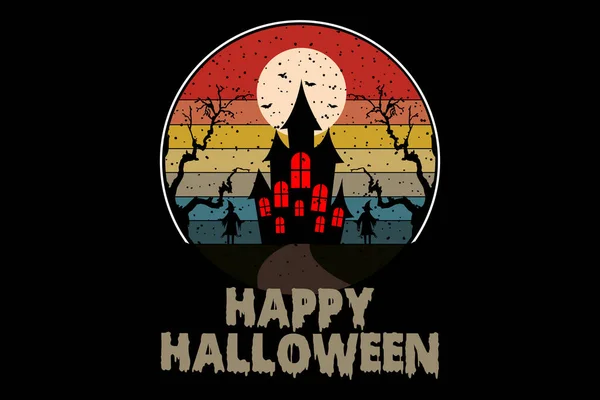 Conception Paysage Effrayant Halloween — Image vectorielle