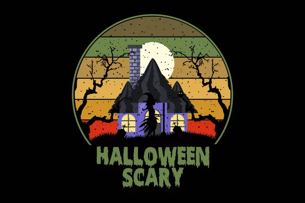 Halloween Scary Landschap Ontwerp — Stockvector