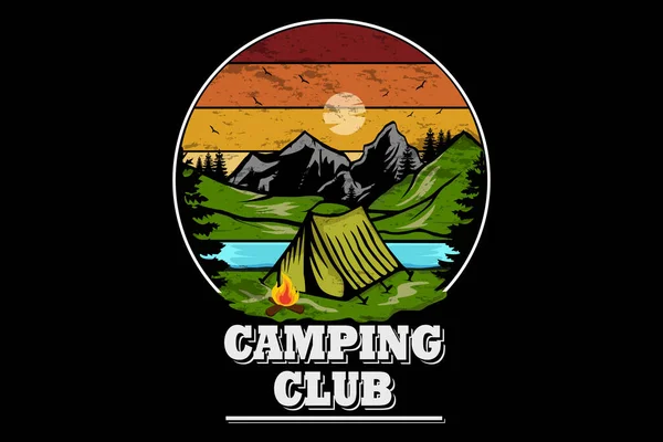 Camping Club Landscape Design — Stockvektor