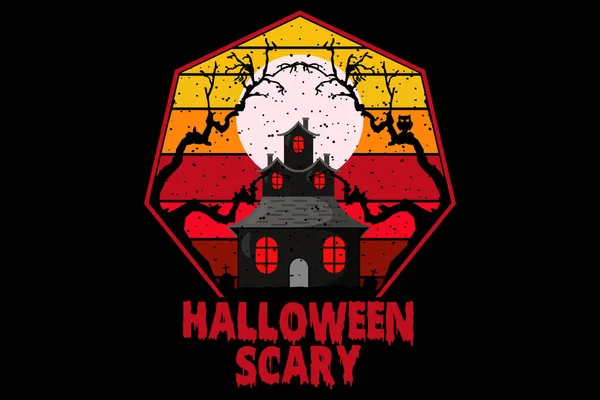 Halloween Scary Landschap Ontwerp — Stockvector