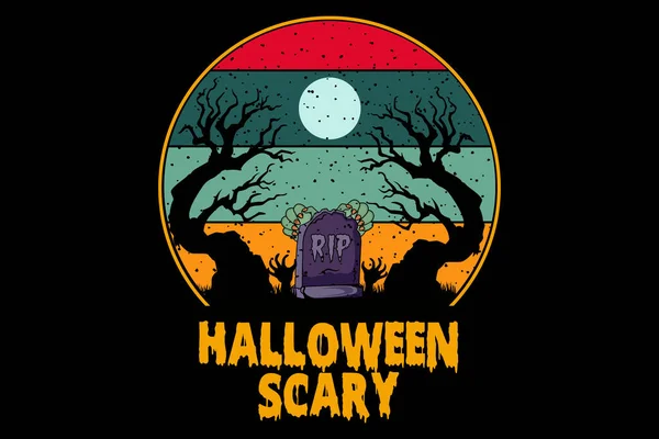 Halloween Scary Landscape Design — Stock Vector