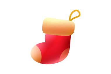 Kırmızı Noel Çorabı Noel Etiketi Tasarımı