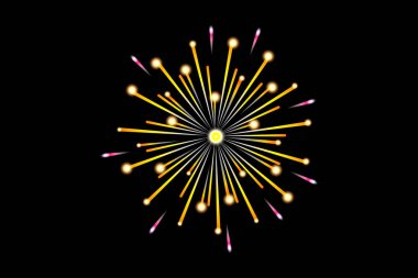 Havai fişek Yeni Yıl Etiketi Tasarımı