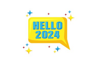Merhaba 2024 Yeni Yıl Etiketi