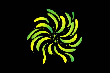 Havai fişek Yeni Yıl Etiketi Tasarımı