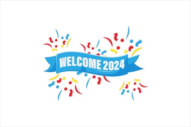 Hoş geldiniz 2024 Yeni Yıl Etiketi