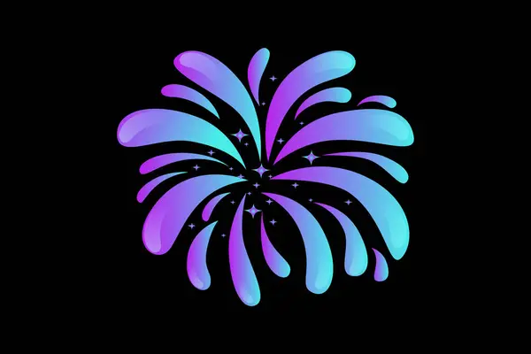 Firework New Year Sticker Design — Stock Vector