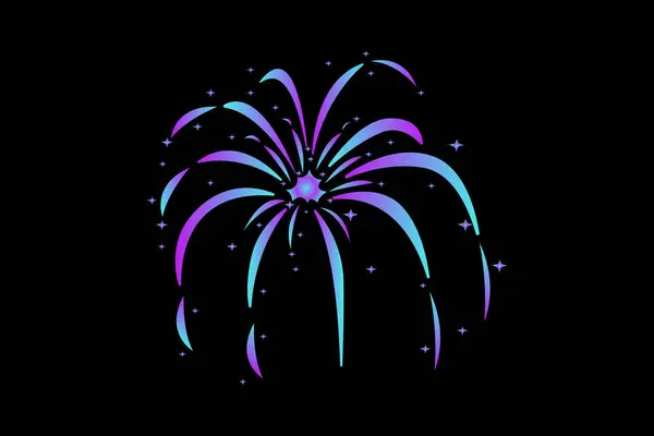 Firework New Year Sticker Design — Stock Vector