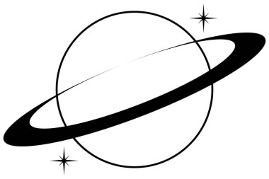 Satürn Gezegeni Temel Grafik Yapıştırması Tasarımı