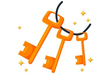 Altın Anahtar Servet Düz Yapıştırması Tasarımı