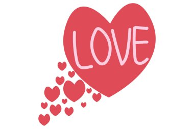 Love Hand Çizilmiş Sevgililer Günü Etiketi