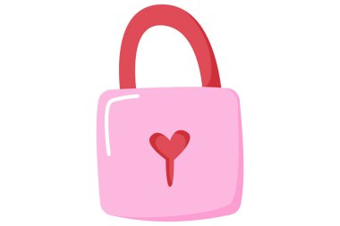 Love Padlock Hand Çizilmiş Sevgililer Günü Etiketi