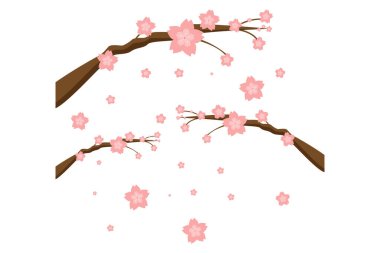 El çizimi Bahar Çiçeği Etiketi Tasarımı