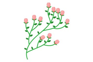 El çizimi Bahar Çiçeği Etiketi Tasarımı