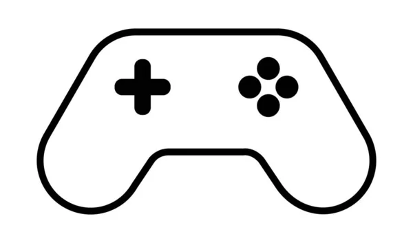 白い背景のラインスタイルでジョイスティックのビデオゲームコントローラーアイコンのベクトルイラスト — ストックベクタ