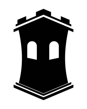 Beyaz arkaplanda kale simgesinin vektör illüstrasyonu