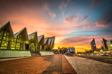 Downtown Cascavel, Parana, Brazil and Our Lady of Aparecida Cathedral clipart