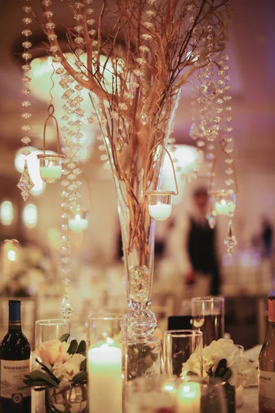 Schöne Hochzeitsdekorationen Auf Dem Tisch — Stockfoto