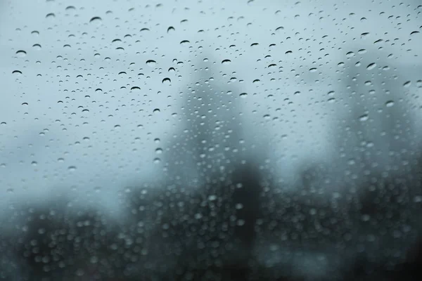 Rain Drops Glass Rainy Weather Raindrops Window Close — Stock Photo, Image
