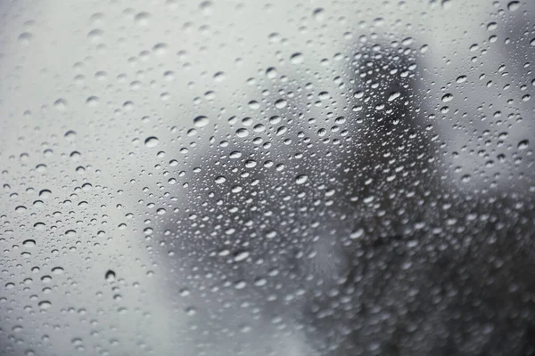 Rain Drops Glass Close — Stock Photo, Image